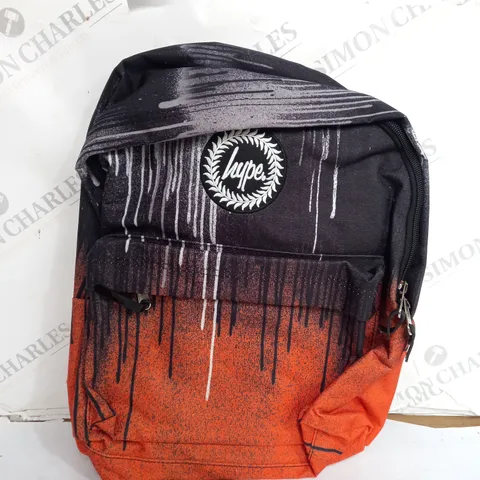 HYPE ORANGE & BLACK PAINT DRIP BACKPACK