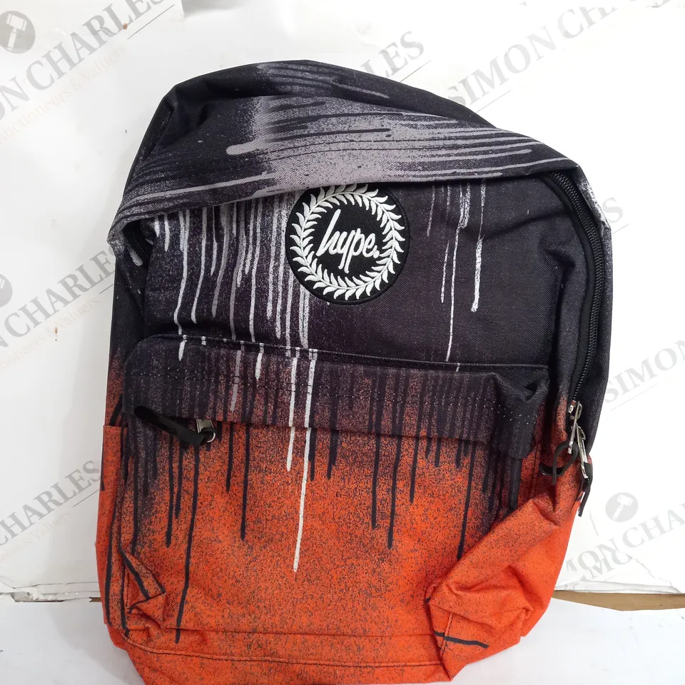 HYPE ORANGE & BLACK PAINT DRIP BACKPACK