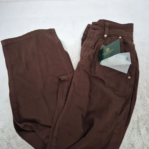 HOLLAND COOPER TAILORED WIDE LEG JEANS – CHOCOLATE, UK 8R (WOMENS)