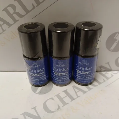 BOX OF APPROXIMATELY 50 X 8ML VIALS OF ALESSANDRO STRIPLAC PRO WHITE ORIGINAL NAIL POLISH