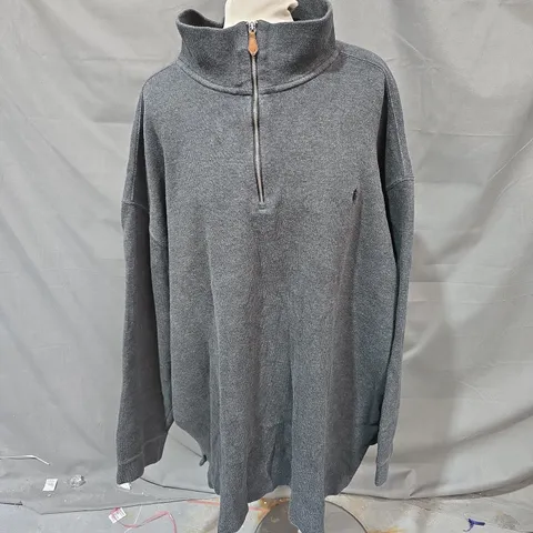 POLO BY RALPH LAUREN MEN'S QUARTER ZIP FLEECE, SIZE 3XB, GREY