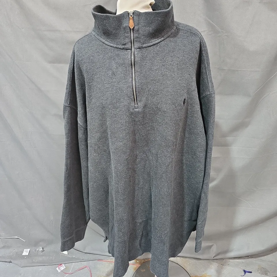 POLO BY RALPH LAUREN MEN'S QUARTER ZIP FLEECE, SIZE 3XB, GREY