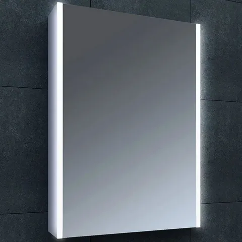 BOXED PAIR OF LILY LED 55CM X 70CM SURFACE MOUNT FLAT WALL CABINETS WITH SHAVER SOCKETS (2 BOXES)