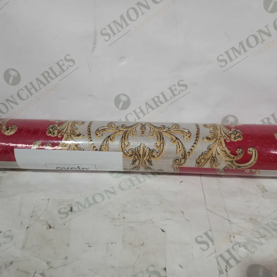 OVOIN DECORATIVE WALLPAPER IN RED/WHITE/GOLD