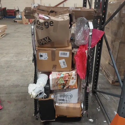 CAGE OF ASSORTED CONSUMER PRODUCTS/FURNITURE PARTS // CAGE NOT INCLUDED