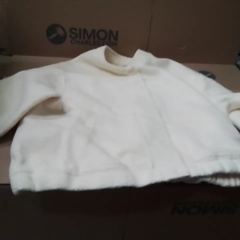 BOXED BRAND NEW APPROXIMATELY 4 SIMPLY BE FAUX WOOL BOMBER JACKET ECRU SIZE 30