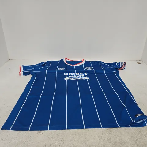 RANGERS FC UMBRO UNIBET AWAY SHIRT - BLUE WITH PINSTRIPES, UK 5XL