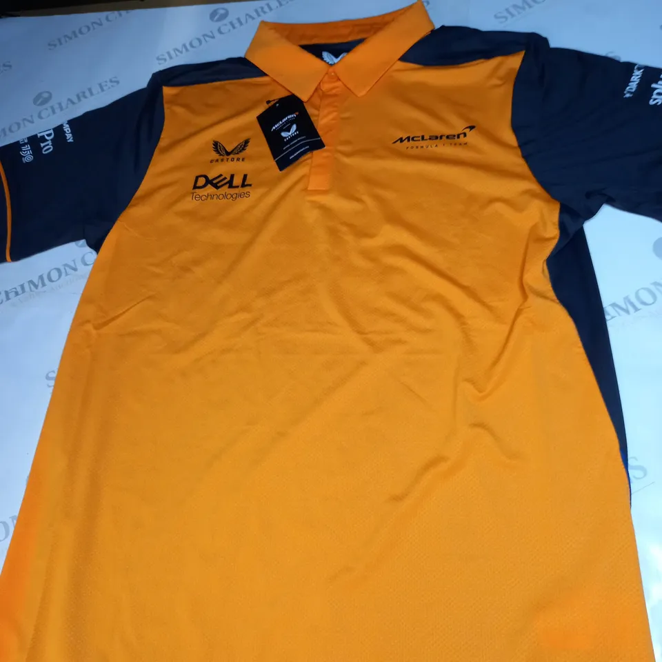 MENS CASTORE MCLAREN POLO SHIRT SIZE M