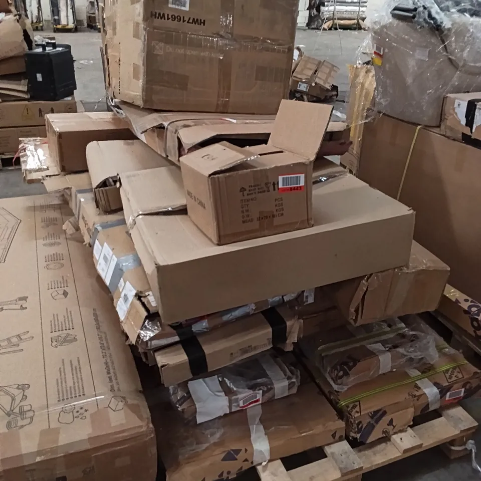 PALLET OF ASSORTED, INCOMPLETE FURNITURE PARTS AND PIECES