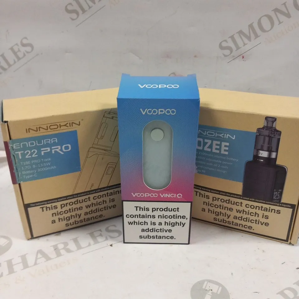 3 ASSORTED VAPING PRODUCTS TO INCLUDE; INNOKIN AND VOOPOO