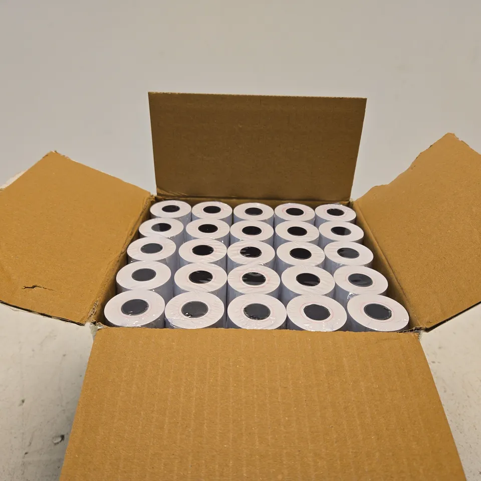 BOX OF APPROXIMATELY 100 X BPA FREE THERMAL TILL ROLLS