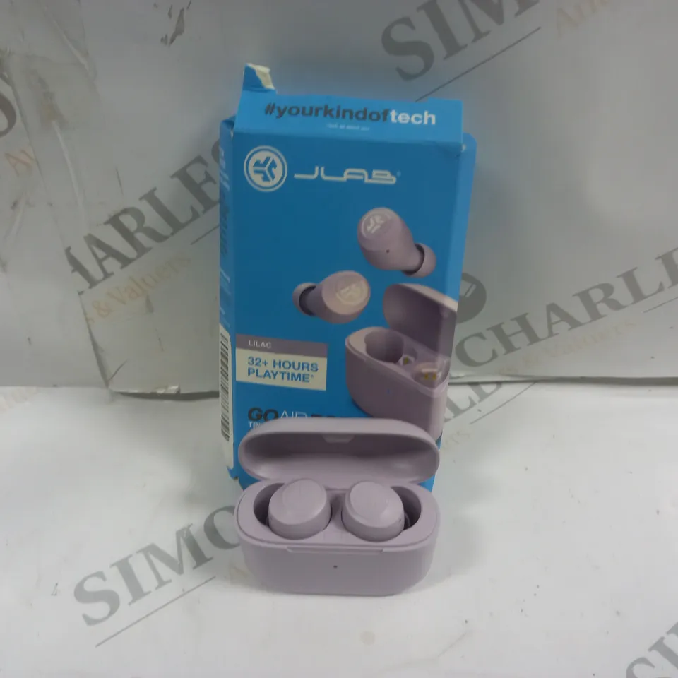 BOXED JLAB GO AIR POP TRUE WIRELESS EARBUDS IN LILAC