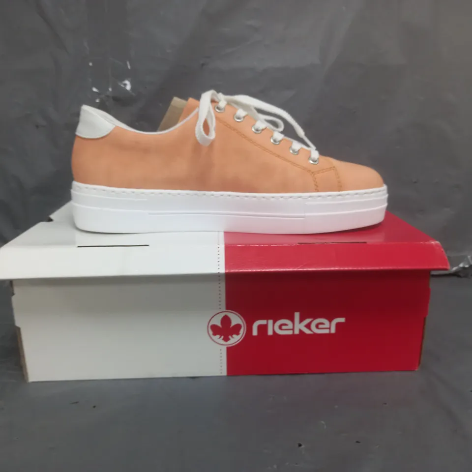 RIEKER PLATFORM TRAINERS APRICOT SIZE 8