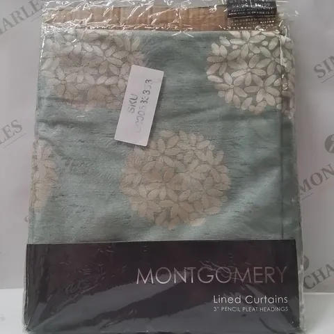BRAND NEW MONTGOMERY PENCIL PLEAT LINED CURTAINS //116 X 137CM