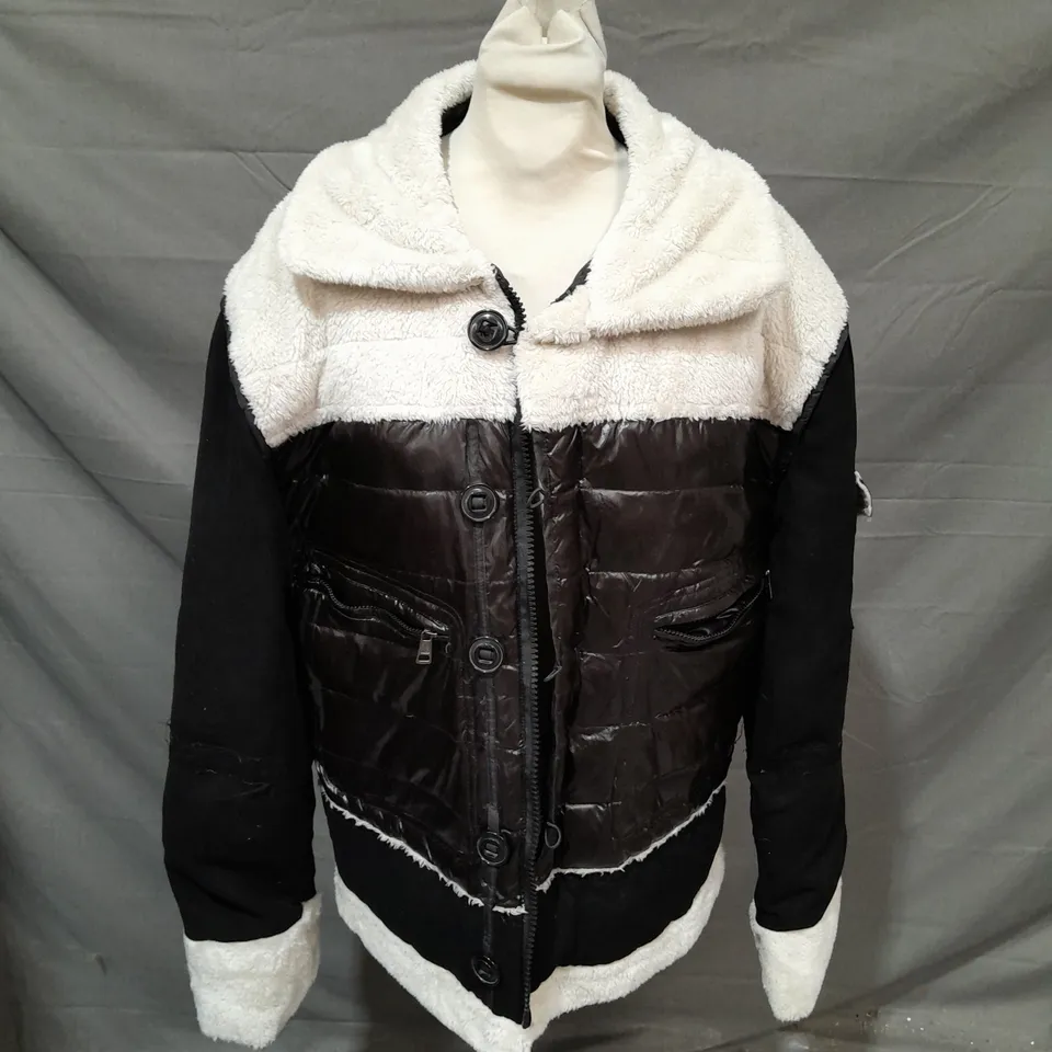MONCLER BLACK AND WITH PADDED JACKET - SIZE 1