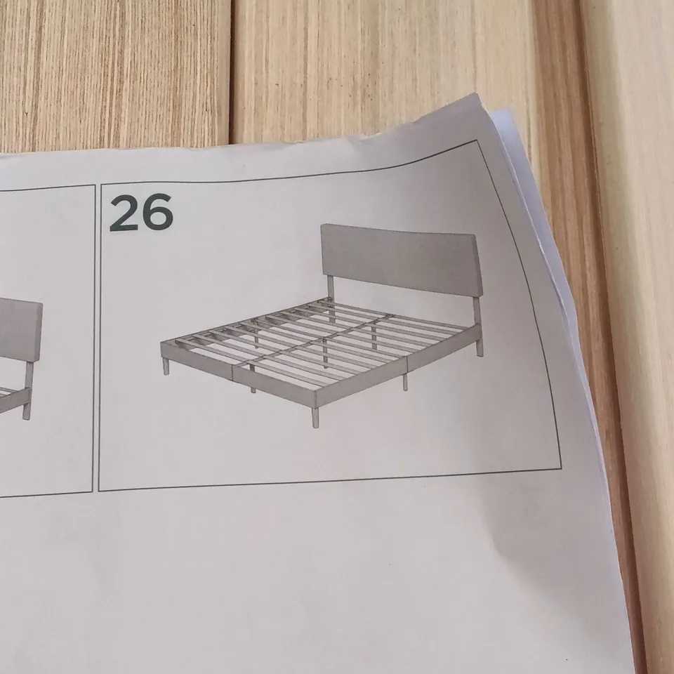 BOXED ZINUS BED FRAME//SIZE: DOUBLE - GREY (1 BOX)