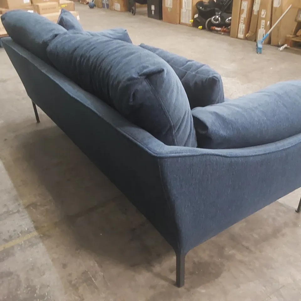 BRAND NEW DESIGNER VIVENSE LEO 2 SEATER SOFA, NAVY BLUE 