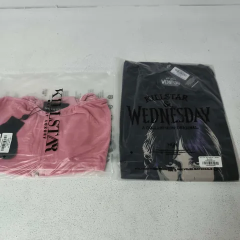LOT OF APPROXIMATELY 60 BRAND NEW KILLSTAR CLOTHING ITEMS TO INCLUDE RAY OF JET BLACK WEDNESDAY TEES AND LOST IN SIN ZIP TOPS - VARIOUS SIZES
