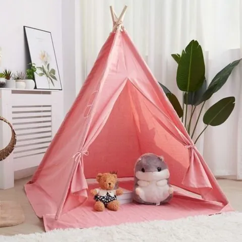 BOXED HOUSE ADDITIONS LARGE PLAY HOUSE TENT FOR CHILDREN FOLDING PINK