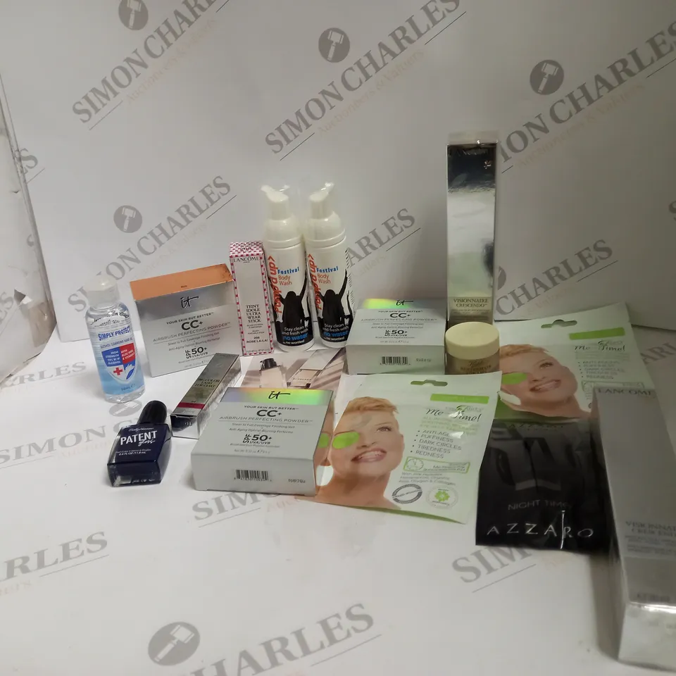 BOX OF APPROX 10 ASSORTED BEAUTY ITEMS TO INCLUDE LANCOME, AZZARO AND SALLY HANSEN