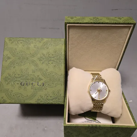 BOXED GUCCI UNISEX G-TIMELESS GOLD PLATED BEE WATCH