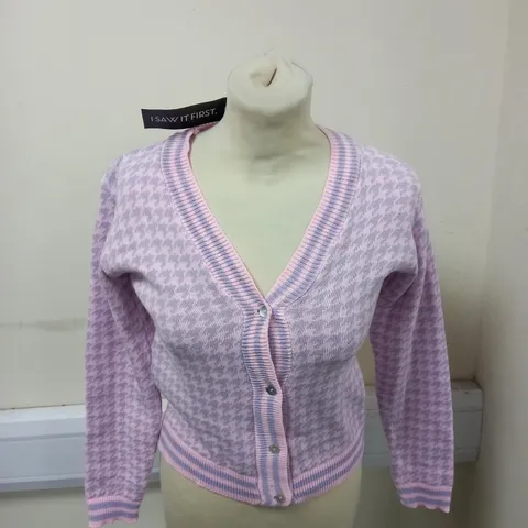 DOGTOOTH AND STRIPE BUTTON UP CARDIGAN 8