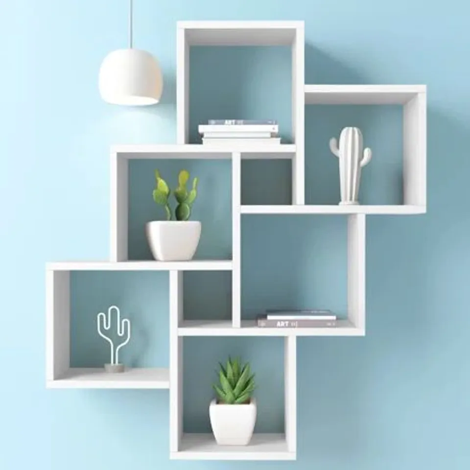BOXED 6 PIECE SQUARE CUBE SHELF (1 BOX)