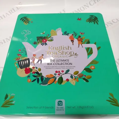 BOXED ENGLISH TEA SHOP ORGANIC THE ULTIMATE TEA COLLECTION SELECTION OF 9 BLENDS 72 TEA BAG SACHETS