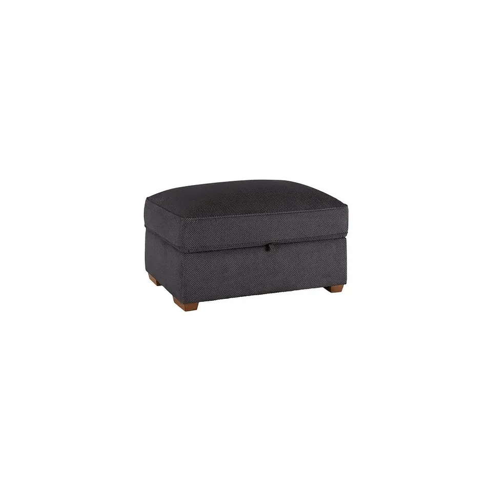 BOXED OAK FURNITURE LAND NEBRASKA LARGE STORAGE FOOTSTOOL IN CHARCOAL FABRIC RRP £449.99