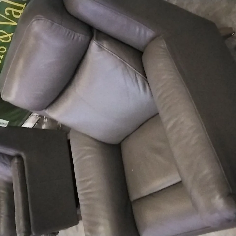QUALITY DESIGNER DARK GREEN LEATHER ELECTRIC RECLINING ARMCHAIR 
