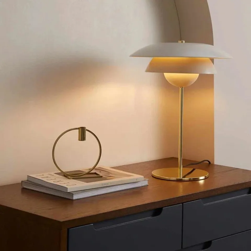 BOXED TRIBECA 44cm BRASS TABLE LAMP (1 BOX)