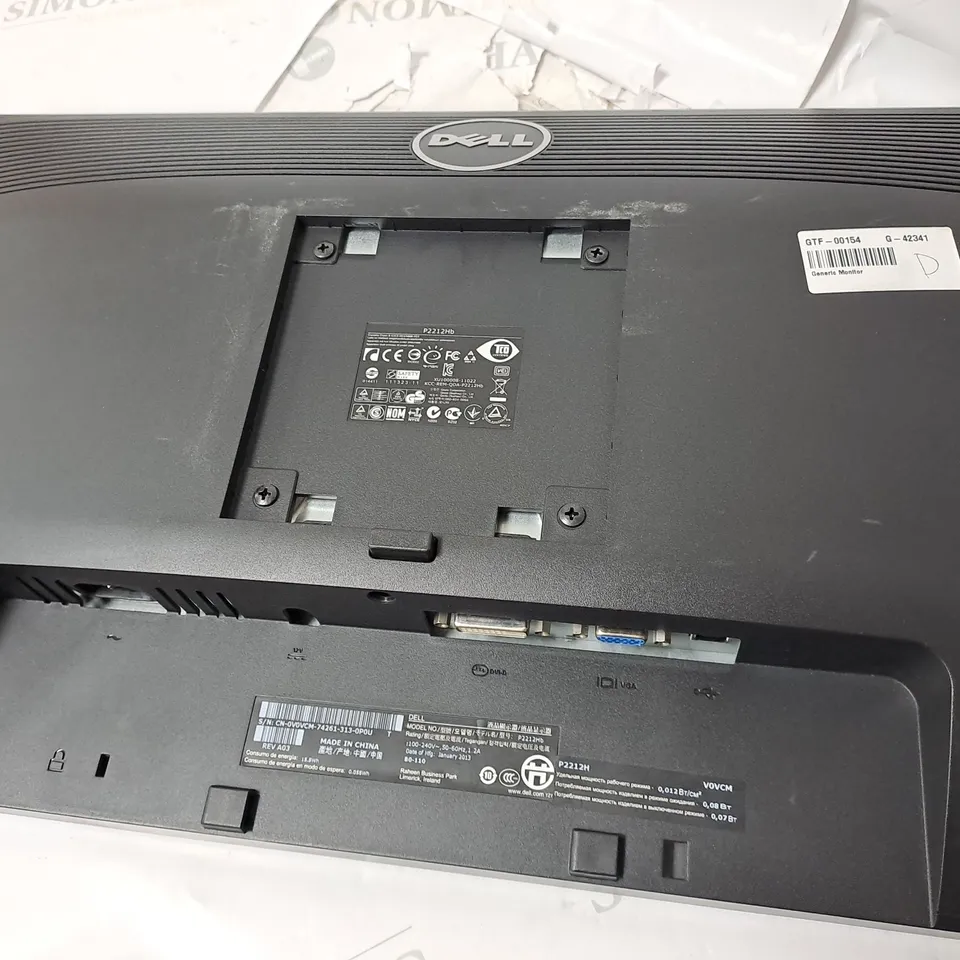 DELL 22" LCD MONITOR MODEL P2212HB SERIEL # CN0V0VCM742613130P0U