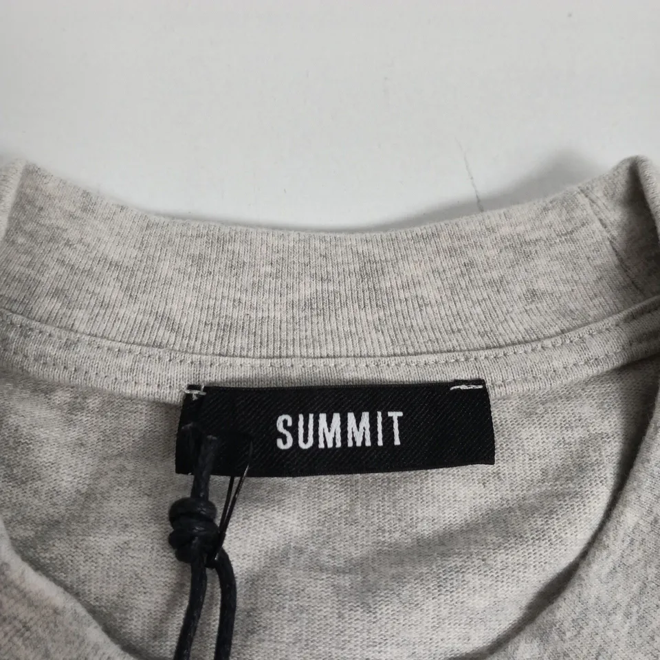SUMMIT LUXURY ESSENTIALS T-SHIRT - MARL GREY, UK MEDIUM