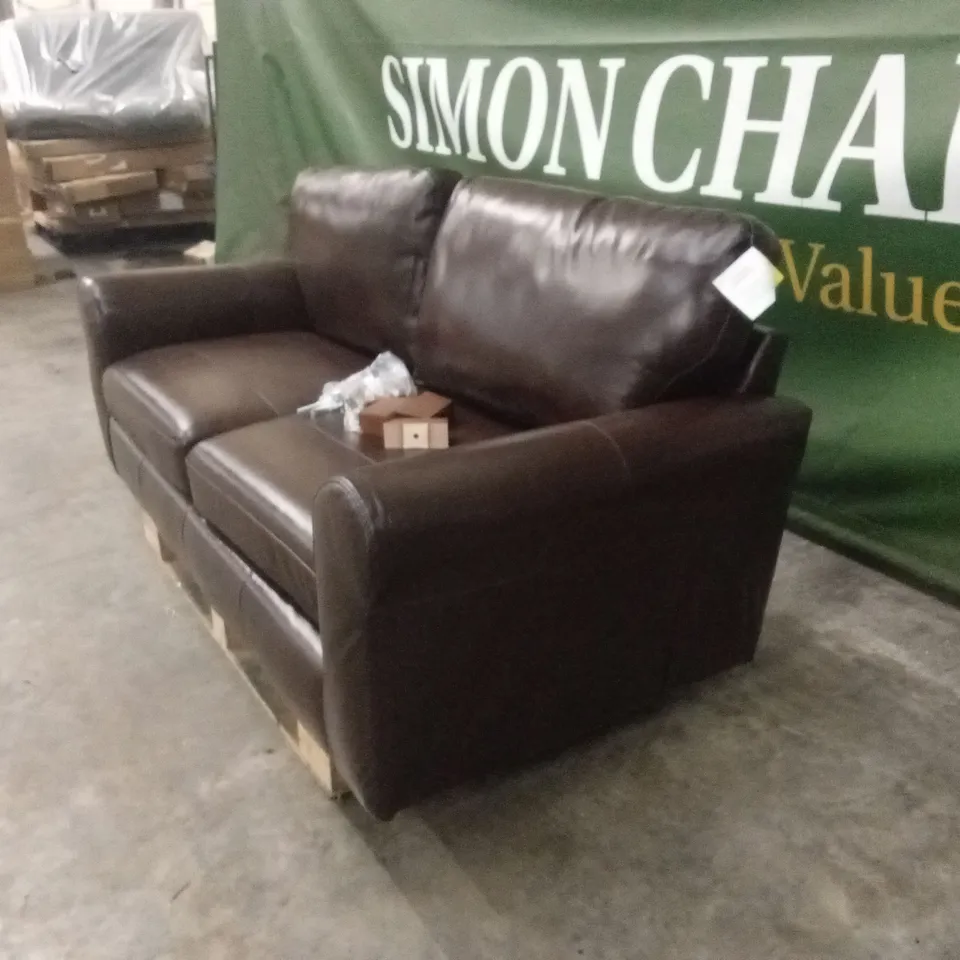 BAILEY 3 SEATER LEATHER SOFA - CHOCOLATE RRP £799