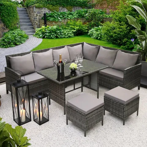 BOXED ABDULREHMEN RATTAN WICKER 9 - PERSON SEATING GROUP (3 BOXES)