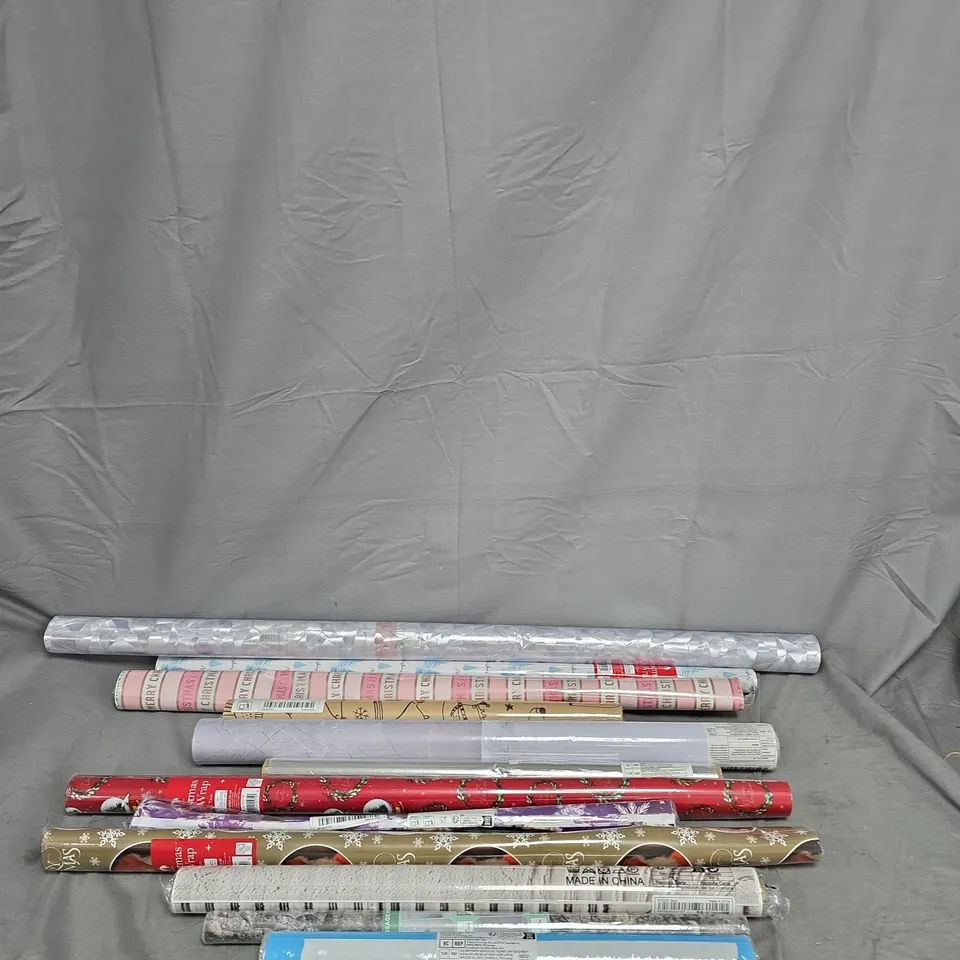 APPROXIMATELY 10 WRAPPING PAPER ROLLS (ASSORTED)