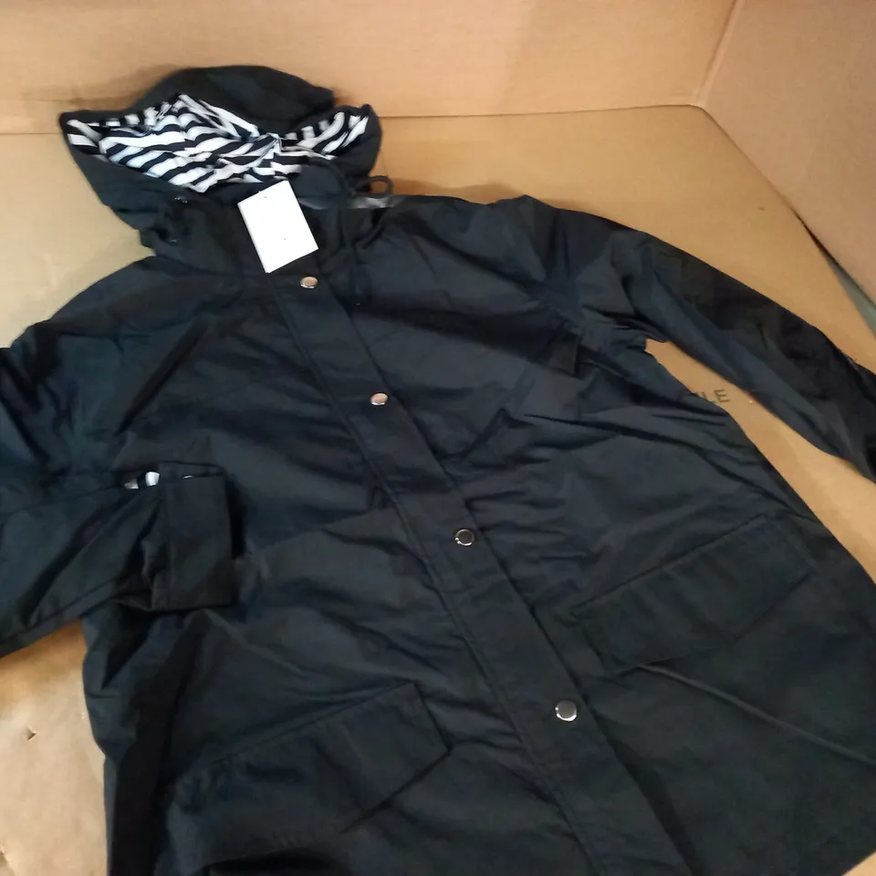 IN THE STYLE LADBABY MUM BLACK STRIPED LINING RAINMAC