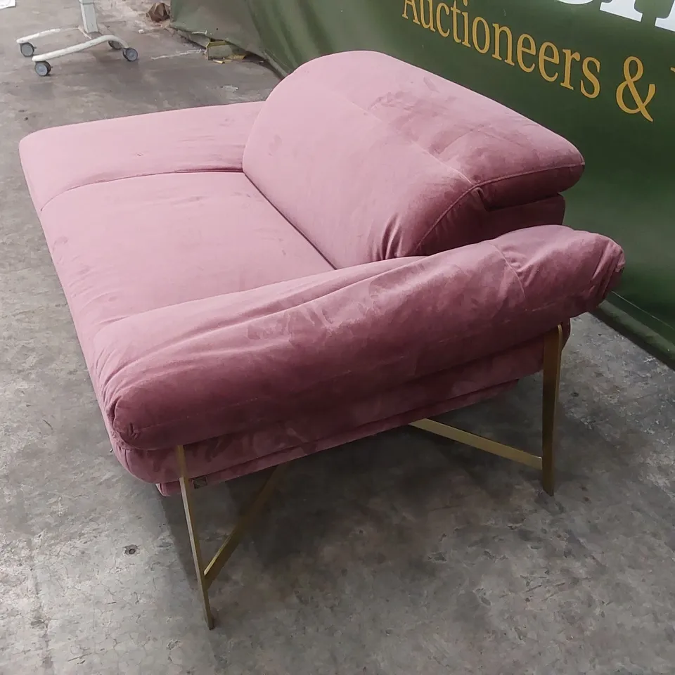 QUALITY DESIGNER ITALIAN MADE ANAIS STAND ALONE CHAISE LOUNGE - PINK VELVET