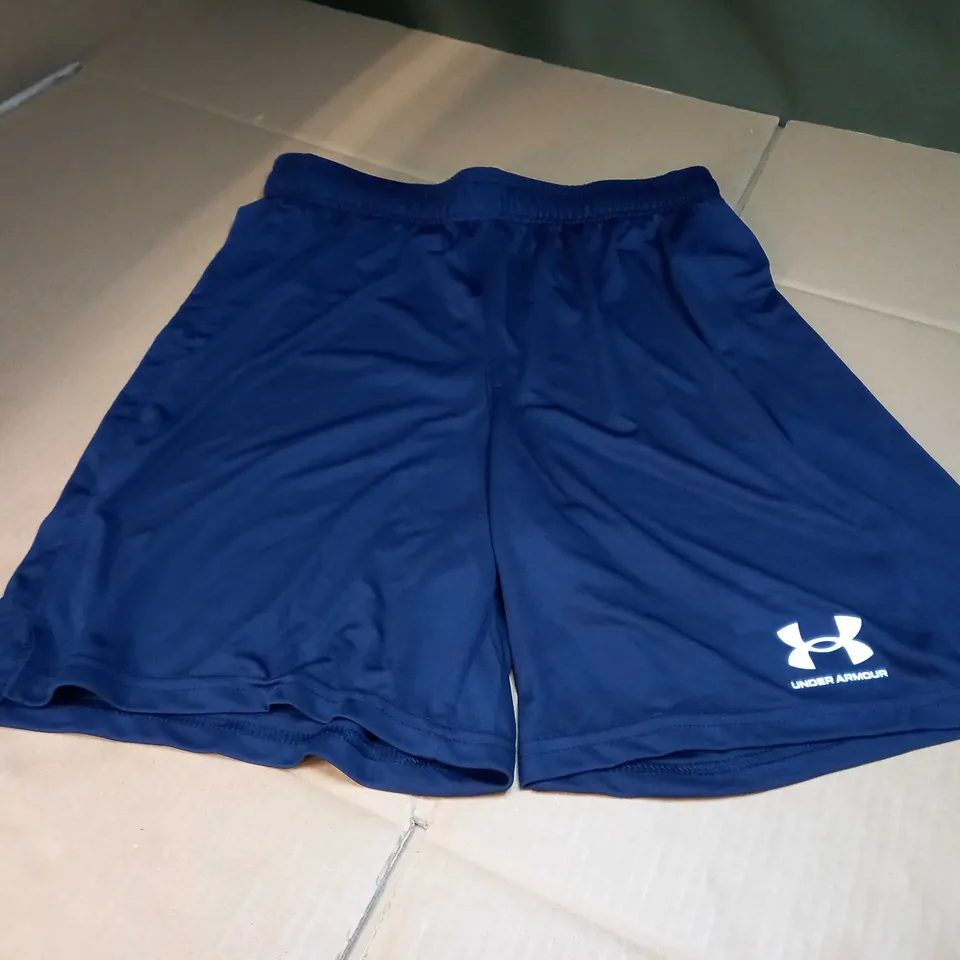 UNDER ARMOUR NAVY/LOGO SPORTS SHORTS - LARGE