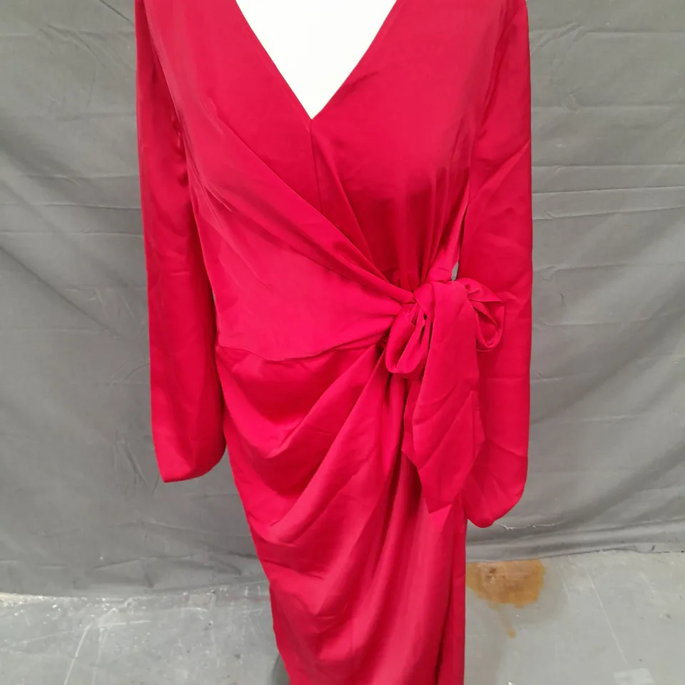 EVERYDAY JONES SATIN DRAPE DRESS RUBY LARGE
