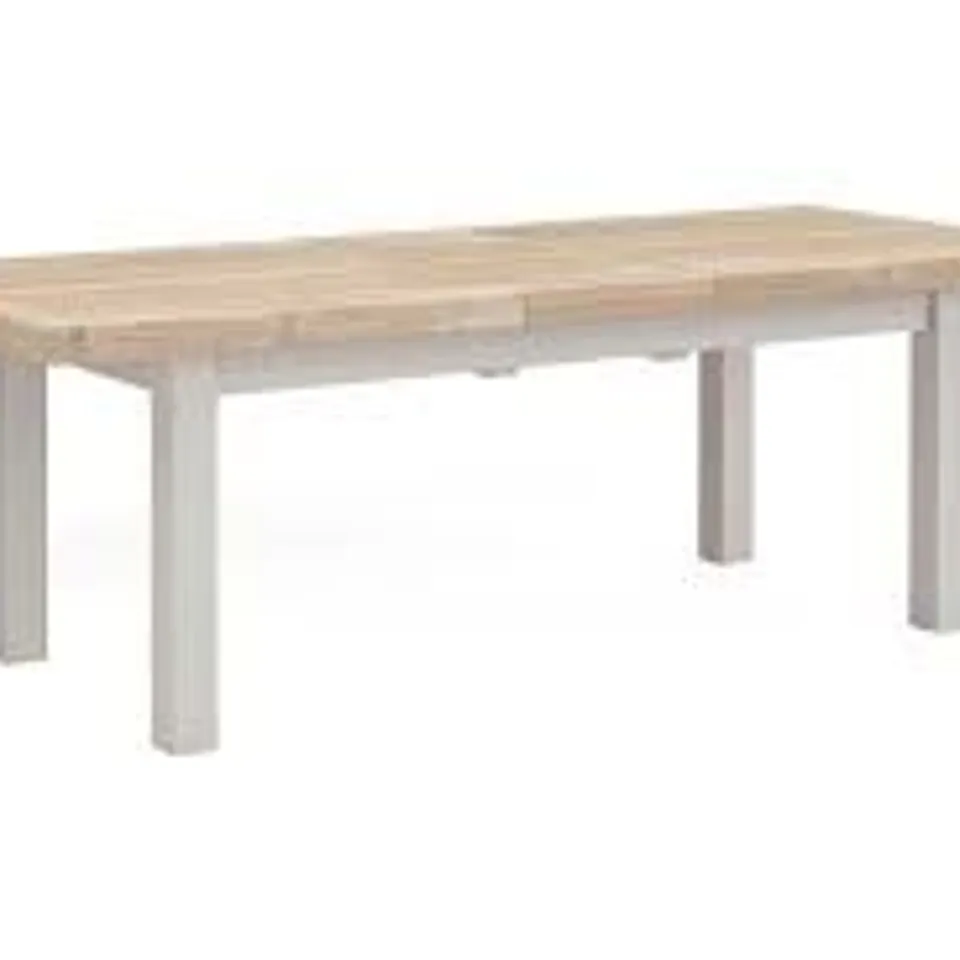 BOXED SALCOMBE 6-8 SEATER EXTENDABLE DINING TABLE - STONE (1 BOX)