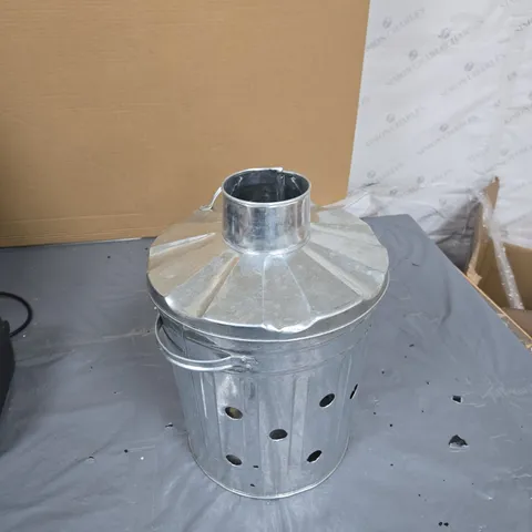 MINI INCINERATOR – GALVANISED METAL WITH PERFORATED BODY AND LID