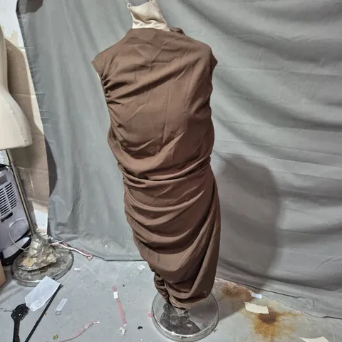 DRESS CHOCOLATE BROWN – UK SIZE 14 PRETTY LITTLE THING PIT 