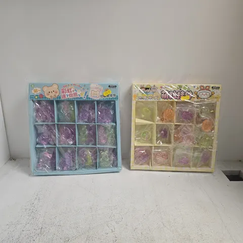 SET OF 2 36 PIECE "SQUISHY" TOY SETS TO INCLUDE RAINBOW MINI BEARS