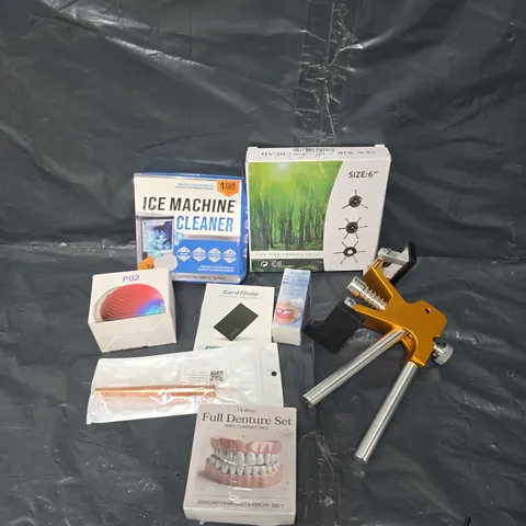 APPROXIMATELY 15 ASSORTED HOUSEHOLD PRODUCTS TO INCLUDE ICE MACHINE CLEANER, DENTURE SET, CARD FINDER ETC 