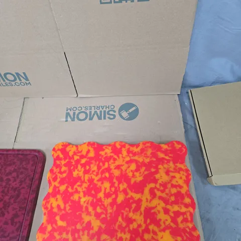 CHOPPING BOARDS SET – PINK MARBLE AND ORANGE SWIRL PLASTIC BOARDS