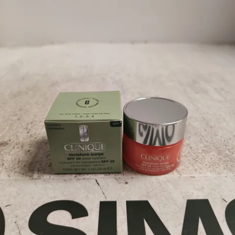 CLINIQUE MOISTURE SURGE SPF 25 SHEER HYDRATOR – 30 ML (BOXED)