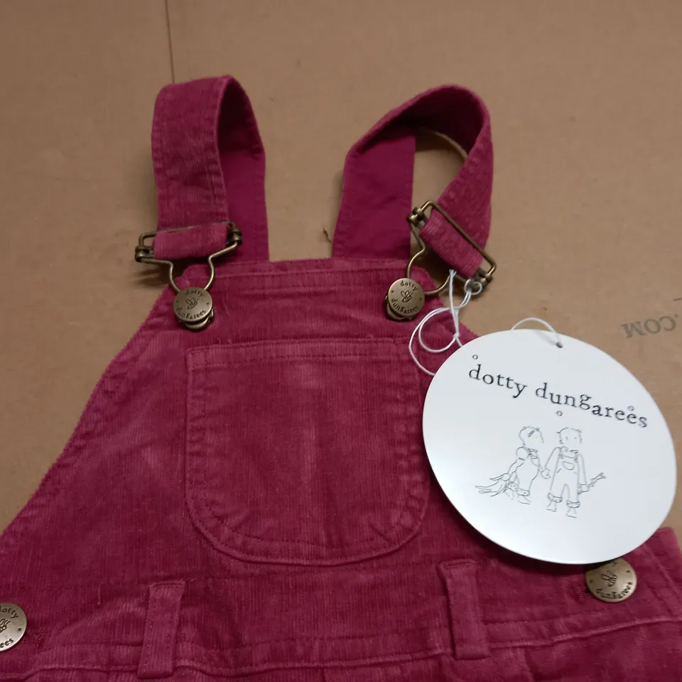 DOTTY DUNGAREES ROBIN RED CORD DUNGAREES - 6-12M