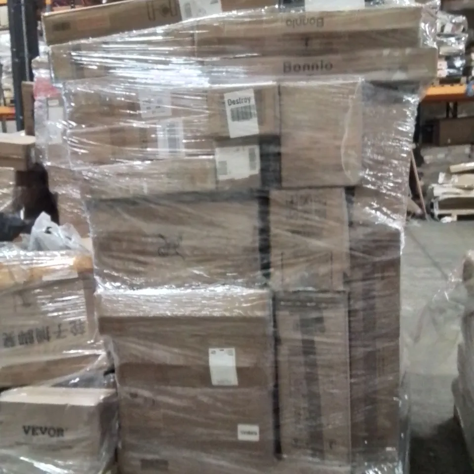 PALLET OF ASSORTED HOUSEHOLD GOODS AND PRODUCTS TO INCLUDE;CERAMIC HOB,KIDS MICROPHONE,CHRISTMAS DECORATION