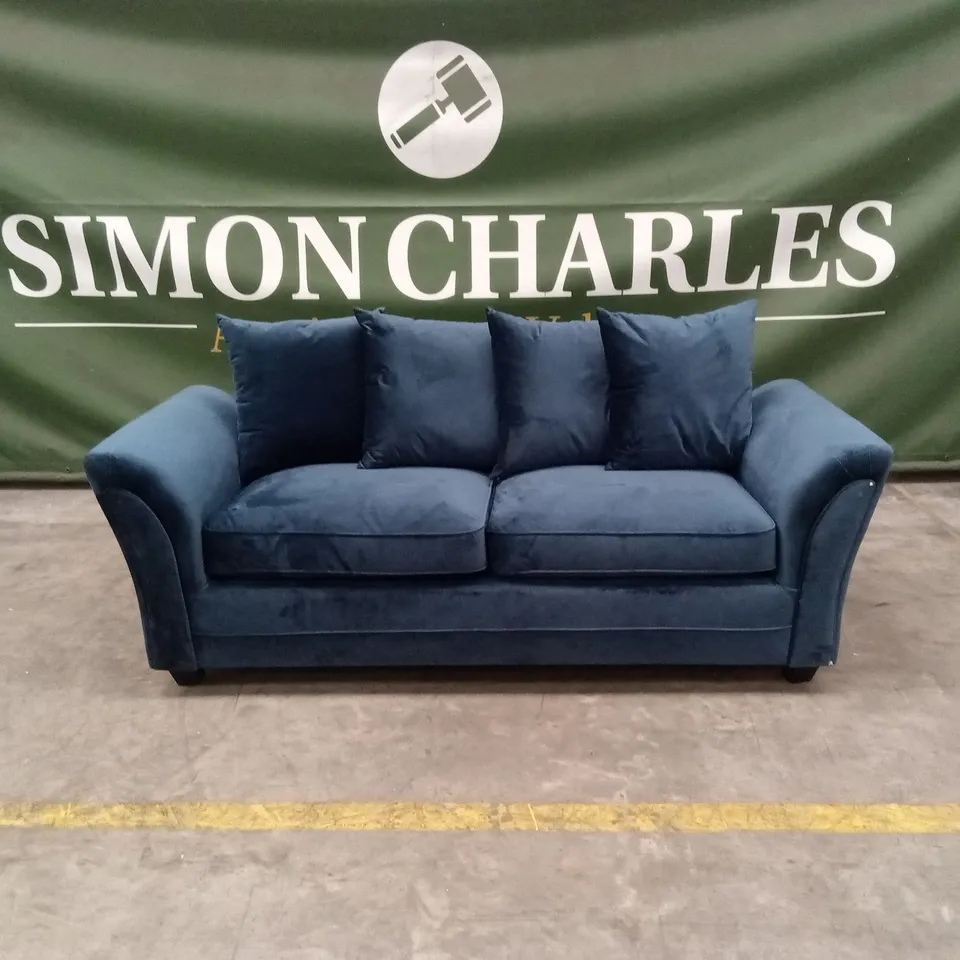 LEILA FABRIC 3 SEATER SOFA - NAVY RRP £649